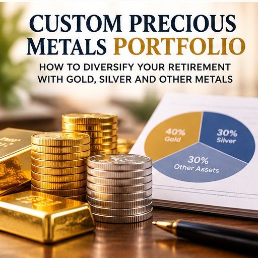 Gold and silver bullion illustrating precious metals diversification in retirement portfolios